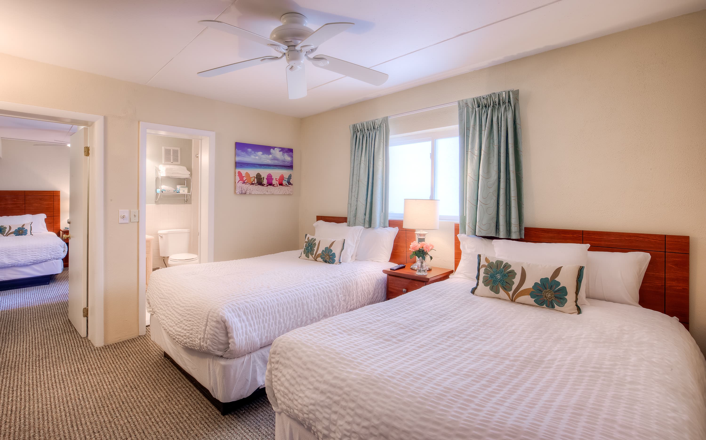 Bedroom #2 with two full beds, full bathroom and private entrance