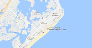 Google Map of North Wildwood, Wildwood and Wildwood Crest, NJ