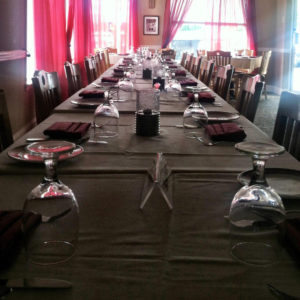 a long shot view of a table at the one fish two fish restaurant in Wildwood, NJ